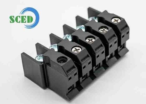 Durchspeisung 90A 600V PA66 M5 Perforationsterminalblock 15.00mm 4-20 AWG