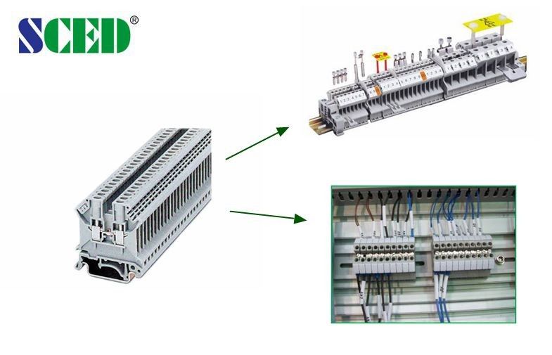 Rechtwinklige Schienenverteiler-Breite 8.2mm des Draht-Einlass-600V 50A