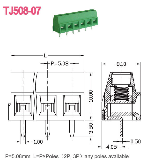 5.08mm Pitch Euro-Type Raising-Serie PCB-Terminalblockanschluss 14-30 AWG