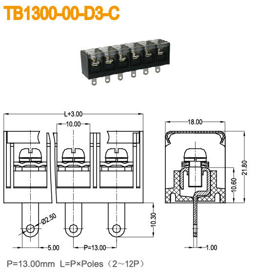 Hochspannungsverteiler der energie-20-8AWG mit Plastikmessing der abdeckungs-40A 2-12 Polen