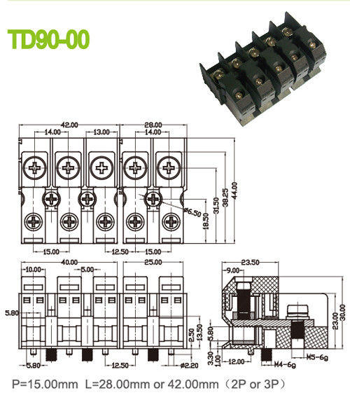 Zufuhr durch elektrische Messingperforierung 15mm M5 der Verteiler-Verbindungsstück-85A