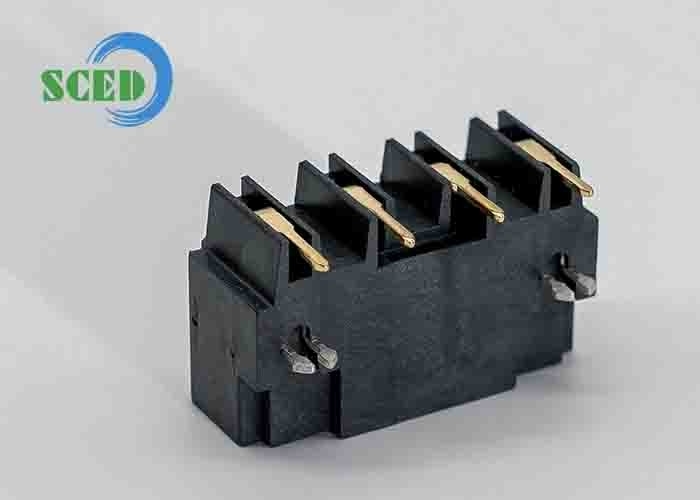 LCP-Goldplattiert schwarz Farbstecker mit rechten Winkel 7.5mm 300V 16A