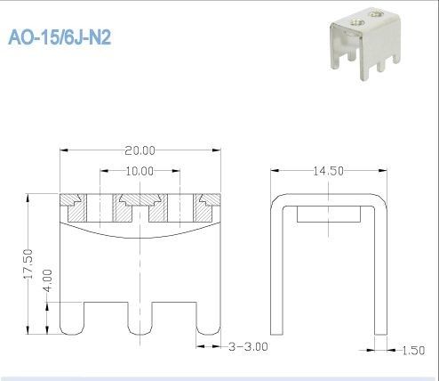 Hohe Klemmenblock-Zusätze der Stromklemme-M5, elektronische Bauelemente PWBs 80A 10x10.5mm