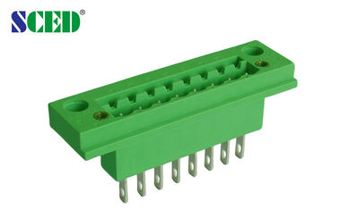Grüner männlicher Titel schließen Verteiler mit Sockeln 18A PA66 2-22 Polen des Flansch-5.08mm an