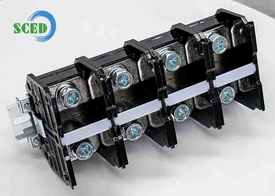45.00mm Pitch-Panel Hochstrom-PC-Terminalblock 4P Schwarzer Schraubanschluss