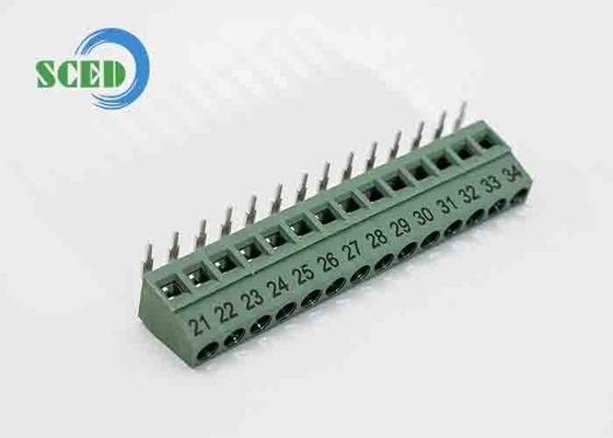 Abstand 5,00mm 300v PCB-Terminalblock 10A 2P-24P Rechtwinkeldraht Eingang 12-26 AWG